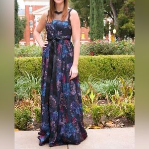 Like new, Adriana Papell Navy/floral formal gown